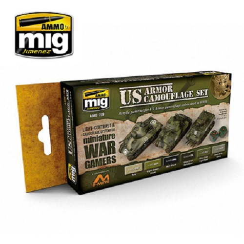 Ammo Mig A.MIG7119 US Armour Wargame Acrylic Paint Set